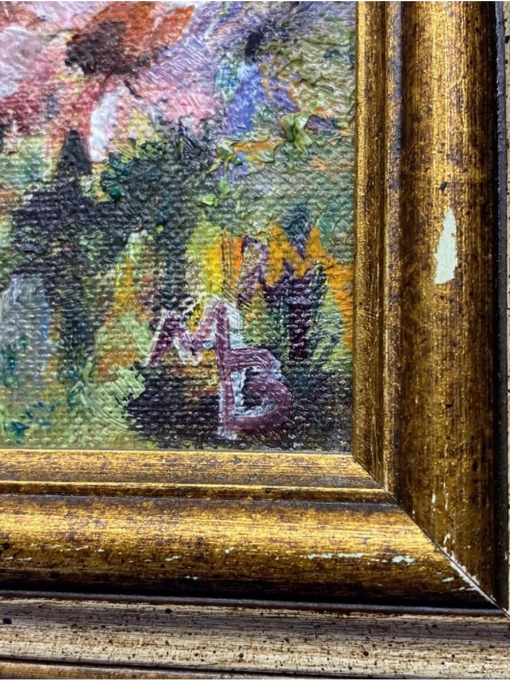 Vintage Original Floral Oil Paintings Framed Set of 4